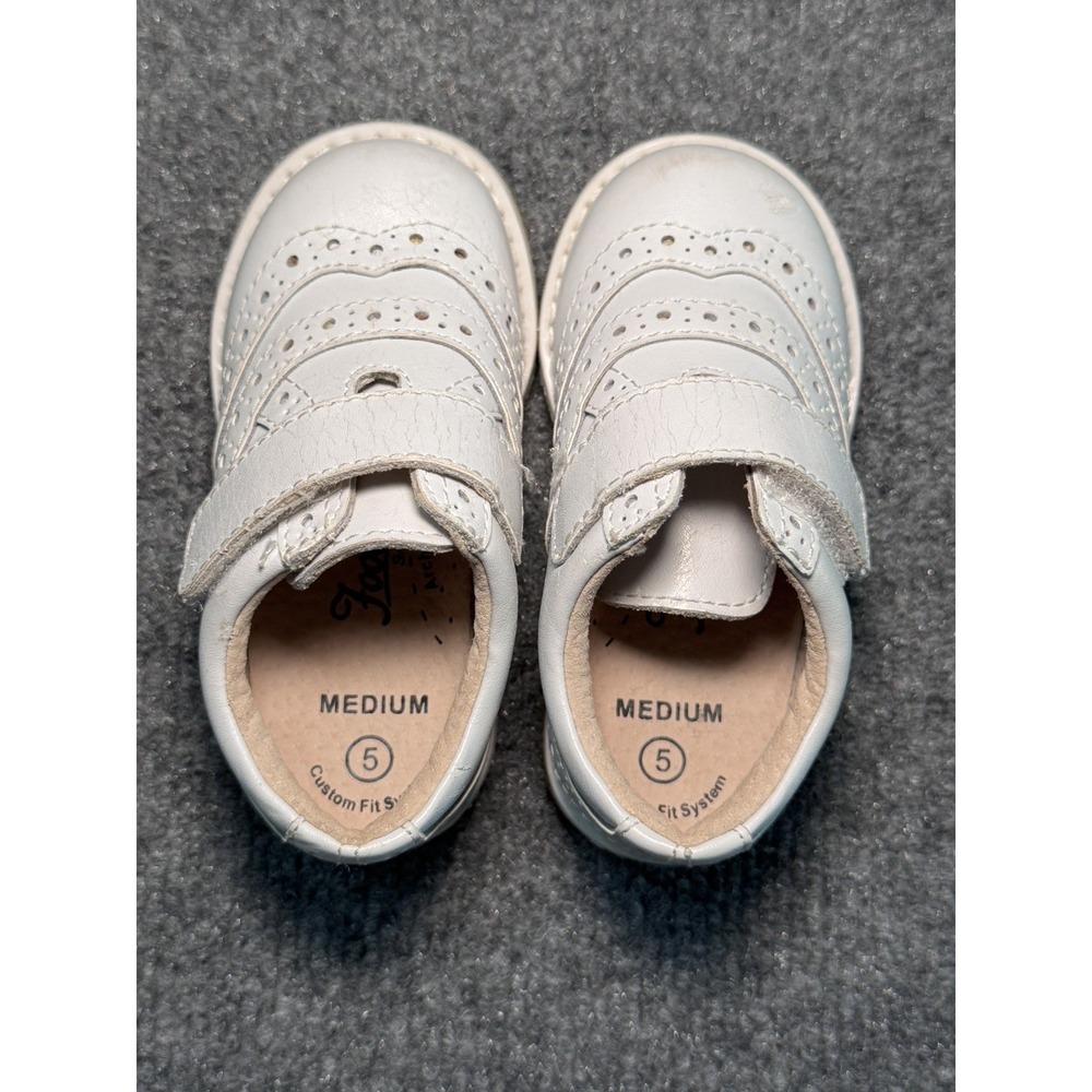 Footmates Wyatt White Leather Dress Shoes Toddler Boys Size 5M Wedding
